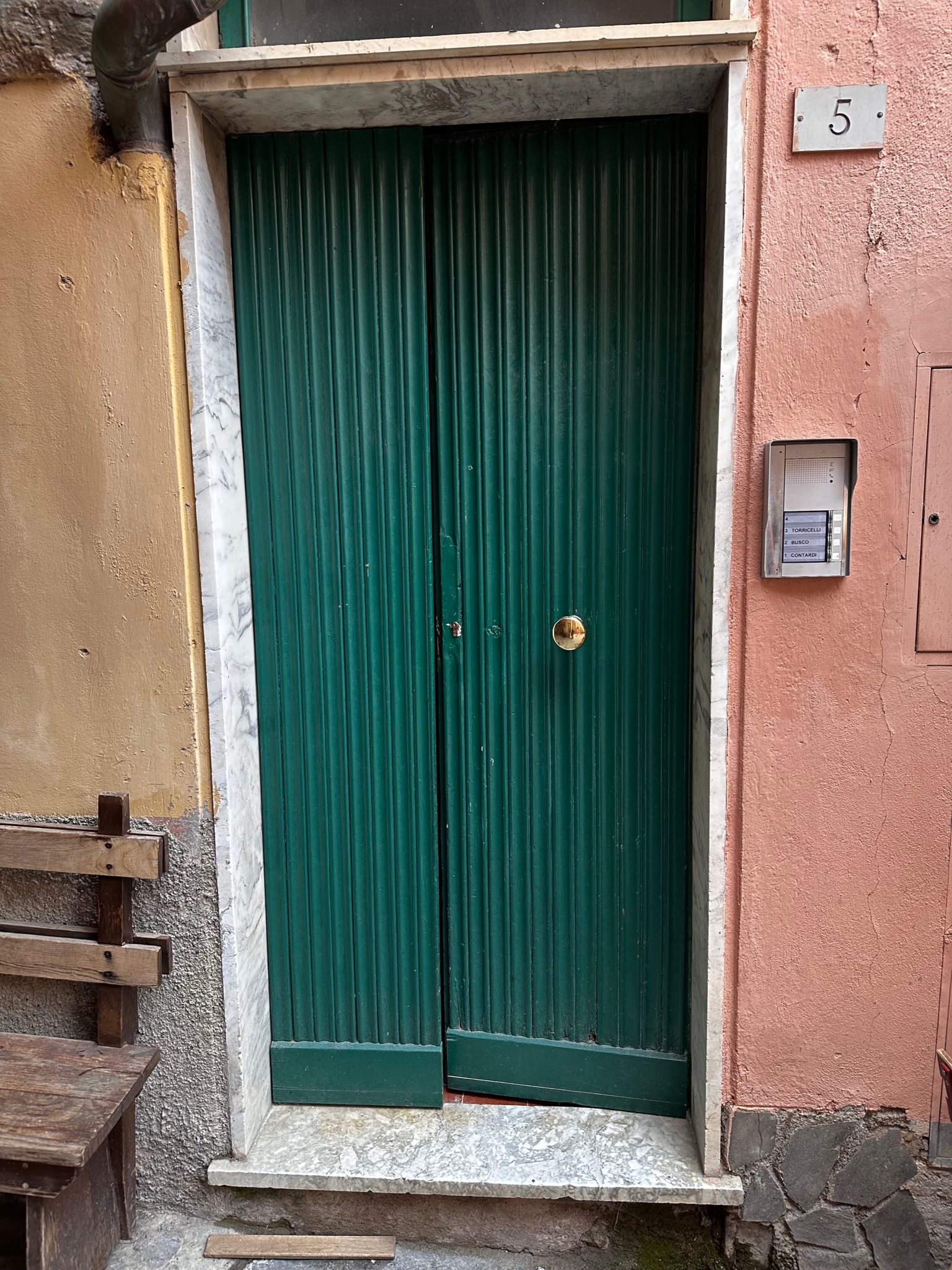 Green Off-Centered Door